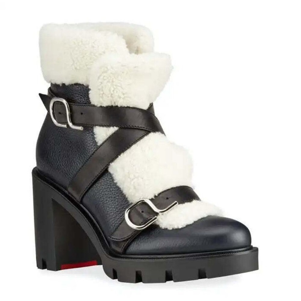 Christian Louboutin Pole chic boot 70 Black leather brand new size 41.5 w/box